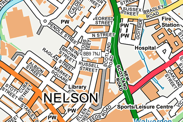 BB9 7NJ map - OS OpenMap – Local (Ordnance Survey)