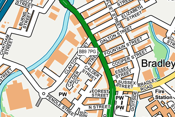 BB9 7PG map - OS OpenMap – Local (Ordnance Survey)