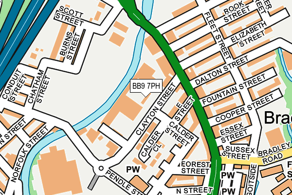 BB9 7PH map - OS OpenMap – Local (Ordnance Survey)