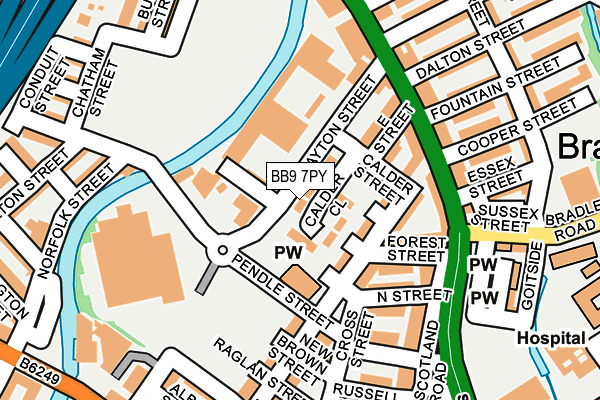 BB9 7PY map - OS OpenMap – Local (Ordnance Survey)