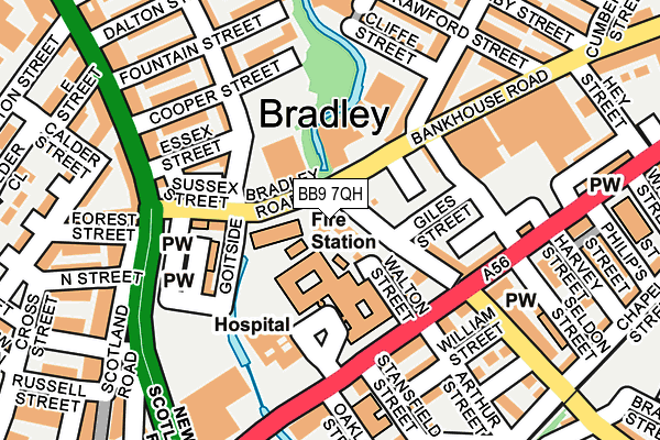 BB9 7QH map - OS OpenMap – Local (Ordnance Survey)