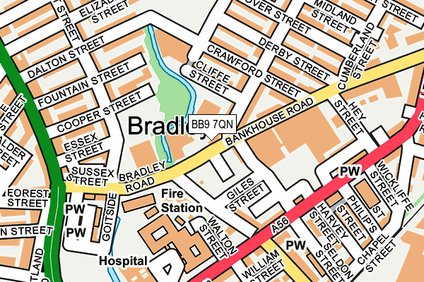 BB9 7QN map - OS OpenMap – Local (Ordnance Survey)