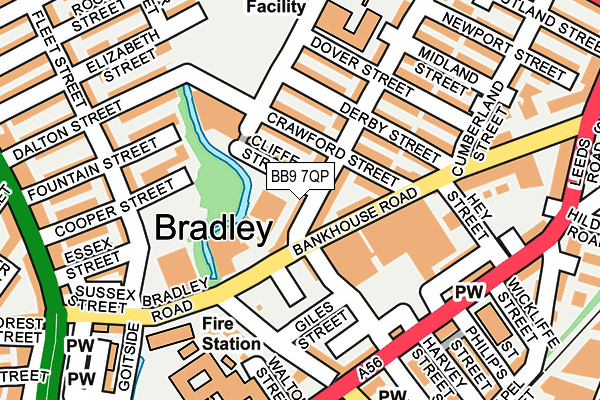 BB9 7QP map - OS OpenMap – Local (Ordnance Survey)