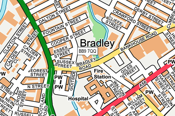 BB9 7QQ map - OS OpenMap – Local (Ordnance Survey)