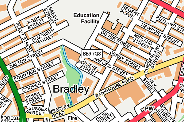 BB9 7QS map - OS OpenMap – Local (Ordnance Survey)