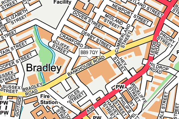 BB9 7QY map - OS OpenMap – Local (Ordnance Survey)