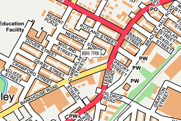 BB9 7RB map - OS OpenMap – Local (Ordnance Survey)