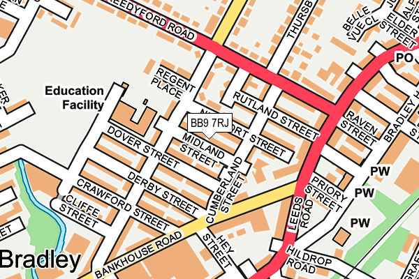 BB9 7RJ map - OS OpenMap – Local (Ordnance Survey)