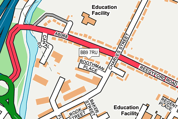 BB9 7RU map - OS OpenMap – Local (Ordnance Survey)