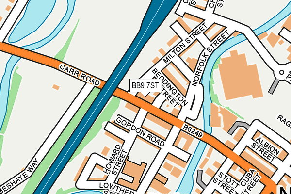 BB9 7ST map - OS OpenMap – Local (Ordnance Survey)