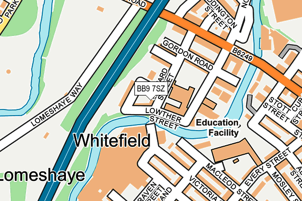 BB9 7SZ map - OS OpenMap – Local (Ordnance Survey)