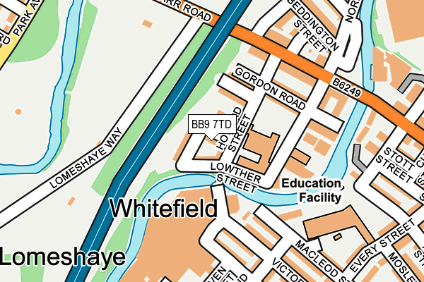 BB9 7TD map - OS OpenMap – Local (Ordnance Survey)