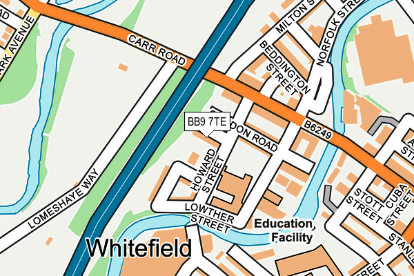 BB9 7TE map - OS OpenMap – Local (Ordnance Survey)