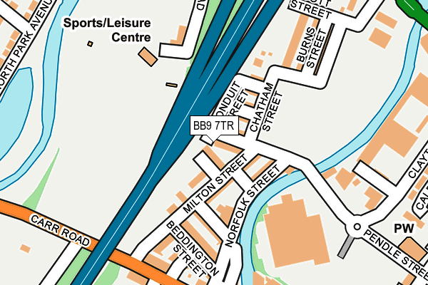 BB9 7TR map - OS OpenMap – Local (Ordnance Survey)