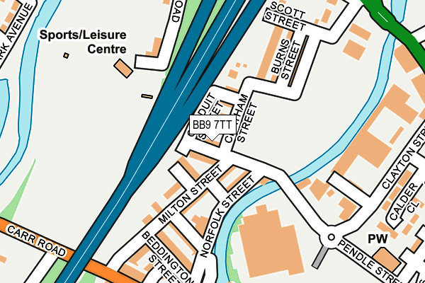BB9 7TT map - OS OpenMap – Local (Ordnance Survey)