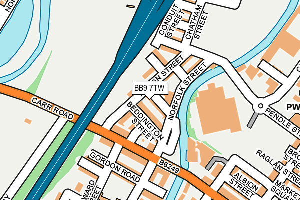 BB9 7TW map - OS OpenMap – Local (Ordnance Survey)