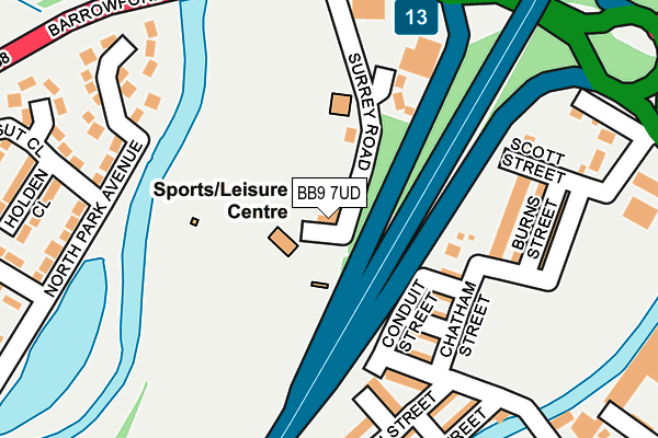 BB9 7UD map - OS OpenMap – Local (Ordnance Survey)