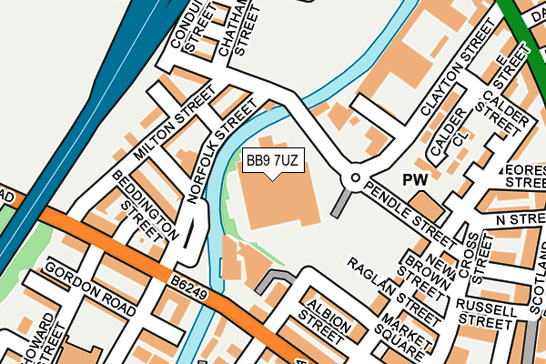 BB9 7UZ map - OS OpenMap – Local (Ordnance Survey)