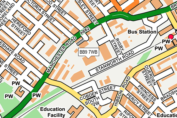 BB9 7WB map - OS OpenMap – Local (Ordnance Survey)