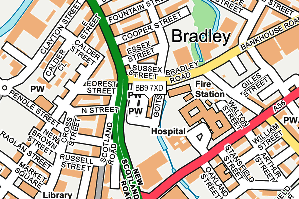 BB9 7XD map - OS OpenMap – Local (Ordnance Survey)