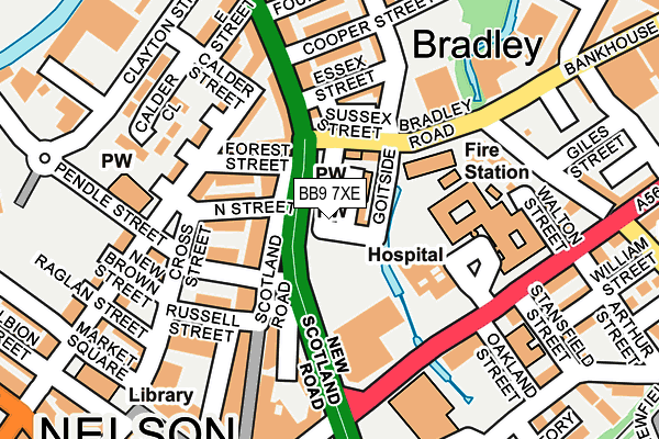 BB9 7XE map - OS OpenMap – Local (Ordnance Survey)