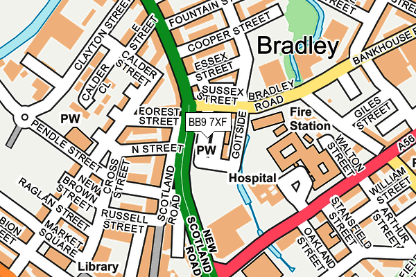 BB9 7XF map - OS OpenMap – Local (Ordnance Survey)