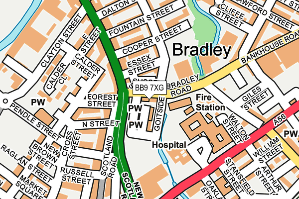 BB9 7XG map - OS OpenMap – Local (Ordnance Survey)