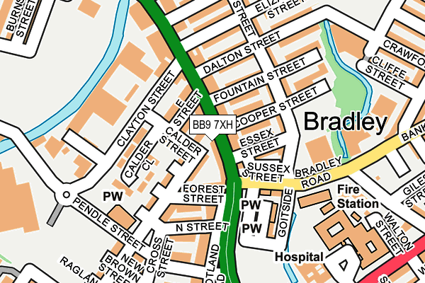 BB9 7XH map - OS OpenMap – Local (Ordnance Survey)