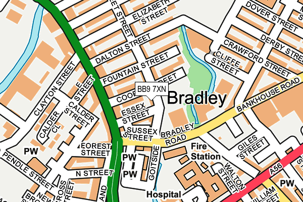 BB9 7XN map - OS OpenMap – Local (Ordnance Survey)