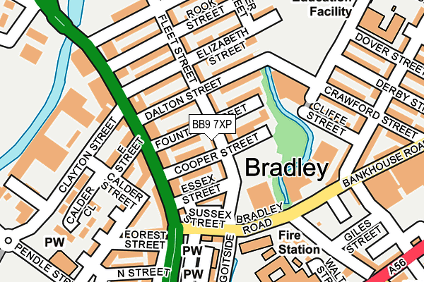 BB9 7XP map - OS OpenMap – Local (Ordnance Survey)