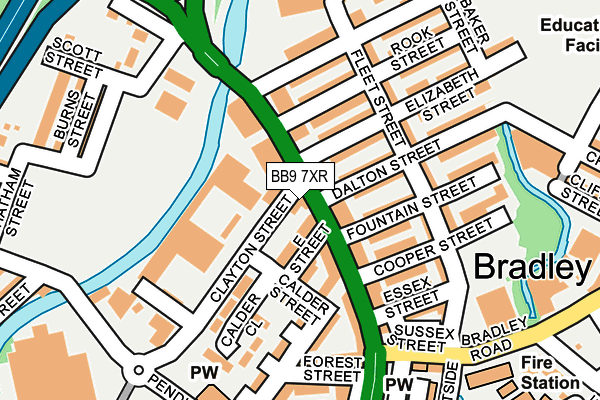 BB9 7XR map - OS OpenMap – Local (Ordnance Survey)