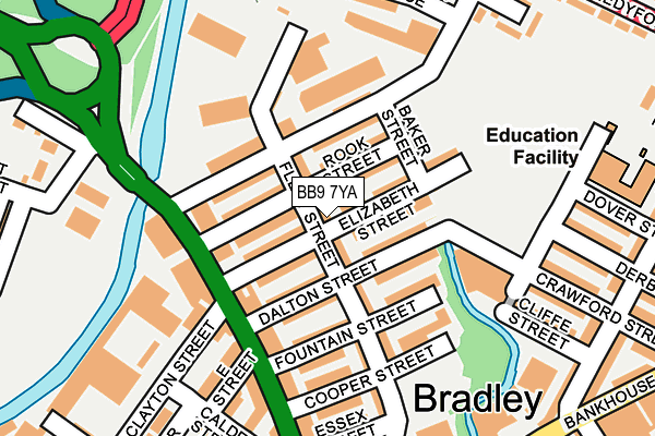 BB9 7YA map - OS OpenMap – Local (Ordnance Survey)