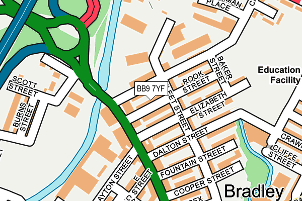 BB9 7YF map - OS OpenMap – Local (Ordnance Survey)