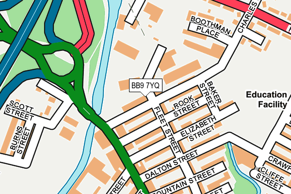 BB9 7YQ map - OS OpenMap – Local (Ordnance Survey)