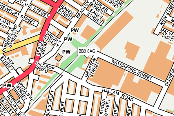 BB9 8AG map - OS OpenMap – Local (Ordnance Survey)