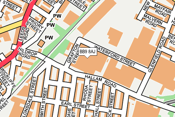 BB9 8AJ map - OS OpenMap – Local (Ordnance Survey)
