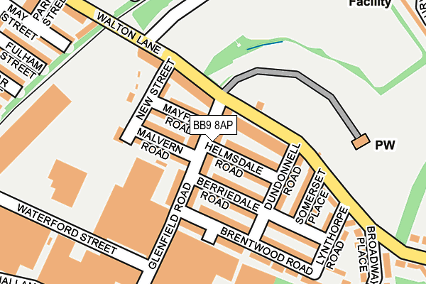 BB9 8AP map - OS OpenMap – Local (Ordnance Survey)