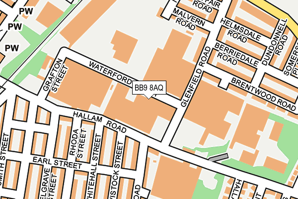 BB9 8AQ map - OS OpenMap – Local (Ordnance Survey)