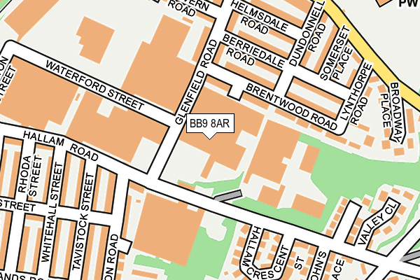 BB9 8AR map - OS OpenMap – Local (Ordnance Survey)
