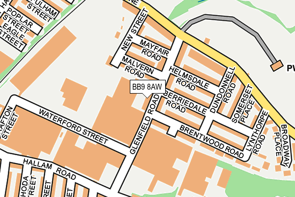 BB9 8AW map - OS OpenMap – Local (Ordnance Survey)