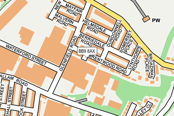 BB9 8AX map - OS OpenMap – Local (Ordnance Survey)