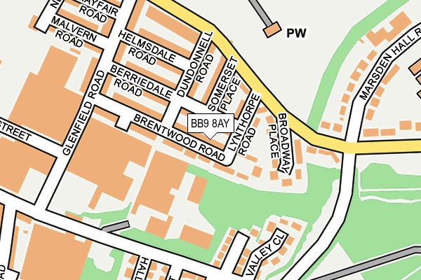 BB9 8AY map - OS OpenMap – Local (Ordnance Survey)