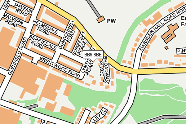 BB9 8BE map - OS OpenMap – Local (Ordnance Survey)