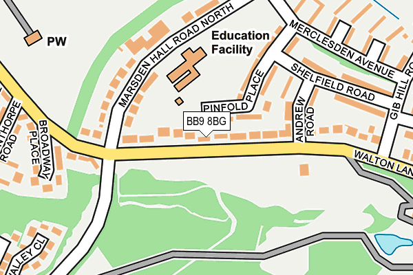 BB9 8BG map - OS OpenMap – Local (Ordnance Survey)