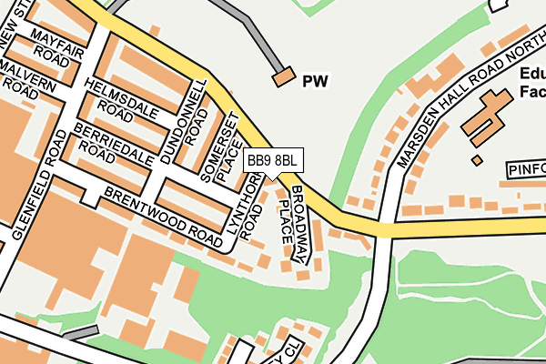 BB9 8BL map - OS OpenMap – Local (Ordnance Survey)