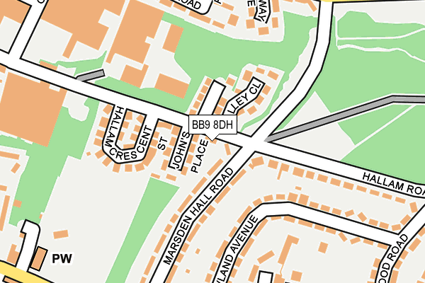 BB9 8DH map - OS OpenMap – Local (Ordnance Survey)
