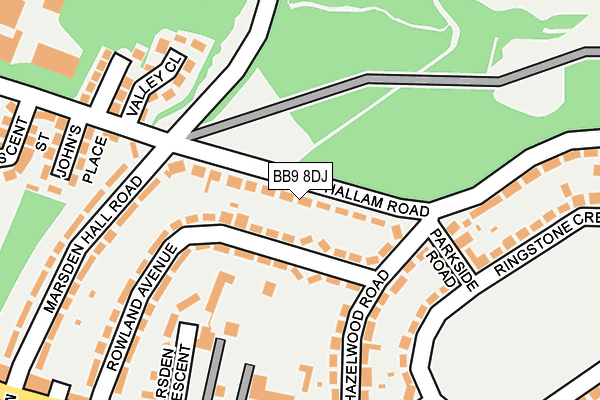 BB9 8DJ map - OS OpenMap – Local (Ordnance Survey)