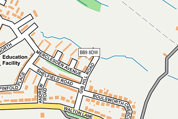 BB9 8DW map - OS OpenMap – Local (Ordnance Survey)