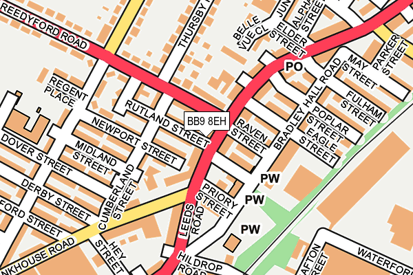 BB9 8EH map - OS OpenMap – Local (Ordnance Survey)