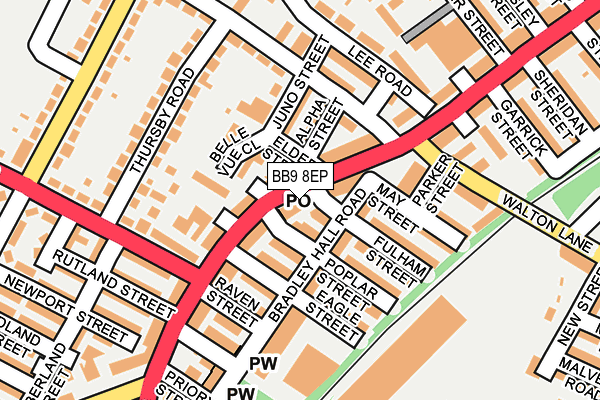 BB9 8EP map - OS OpenMap – Local (Ordnance Survey)